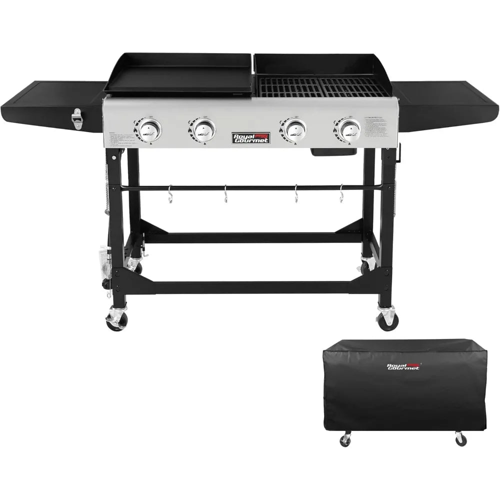DAFIFY 4-Burner Propane Gas Grill and Griddle Combo