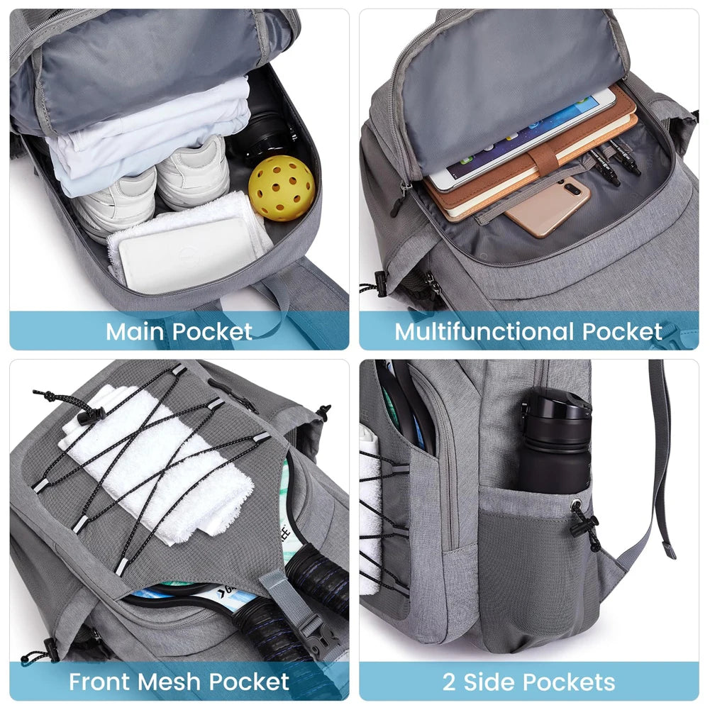 Pickleball Rackets Backpack Large Capacity Pickleball Paddle Bag Portable Racket Rucksack Hiking Sports Traveling Outings Bag