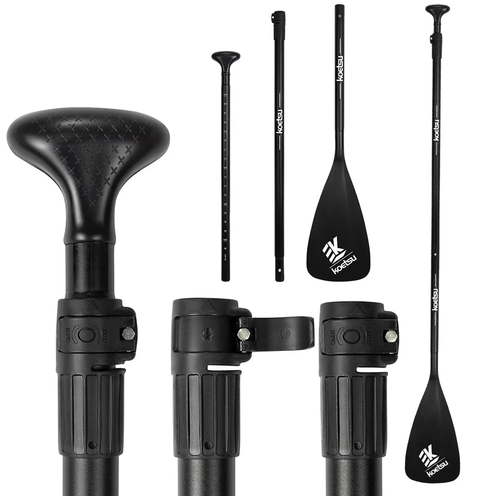 3-Piece Detachable SUP Paddle Adjustable Length Stand Up Paddleboard Paddles Aluminum Alloy One Way Paddle for Canoe Kayaking