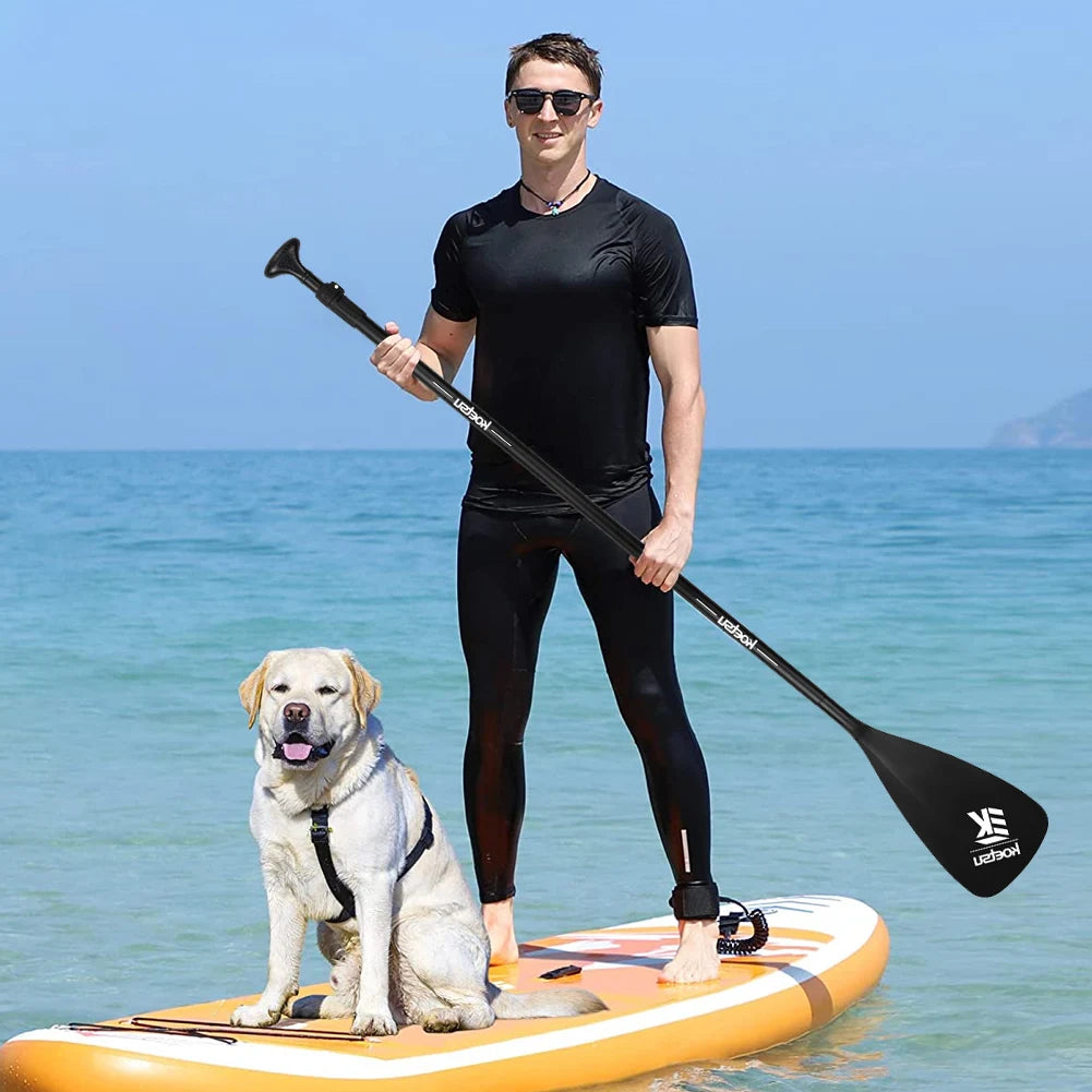 3-Piece Detachable SUP Paddle Adjustable Length Stand Up Paddleboard Paddles Aluminum Alloy One Way Paddle for Canoe Kayaking