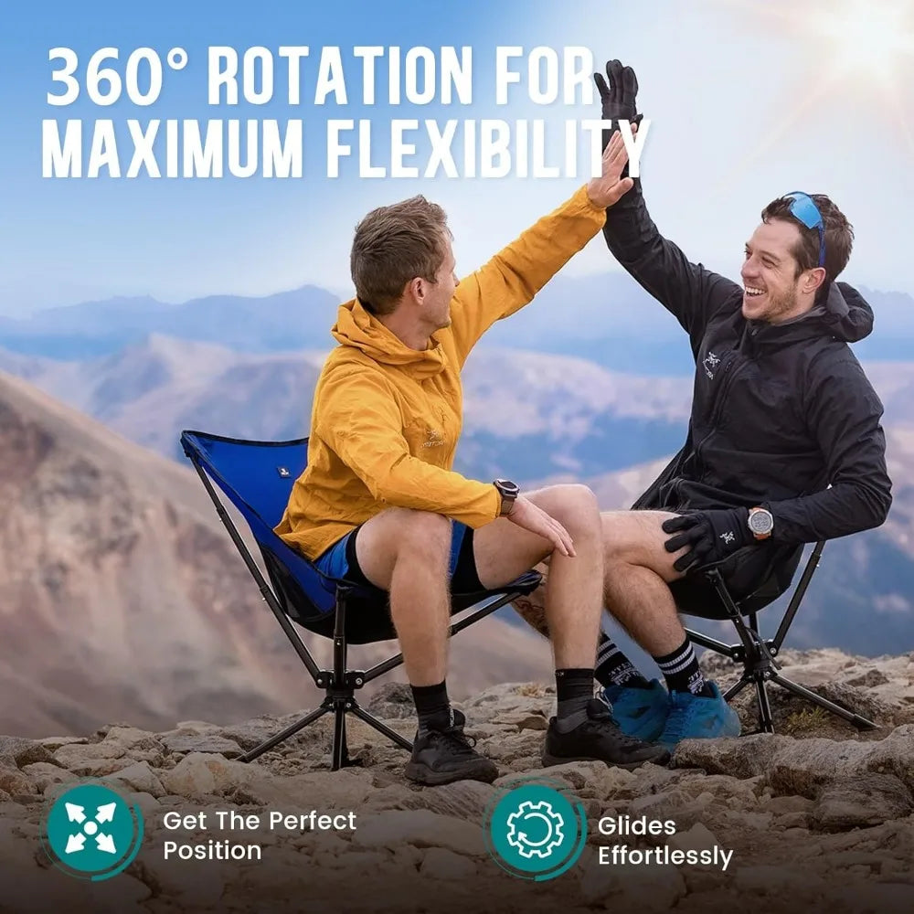 Rotary Portable Chair - Folding chair, adult, lightweight outdoor backpacking chair for camping,hiking,fishing,supports 300 LBS