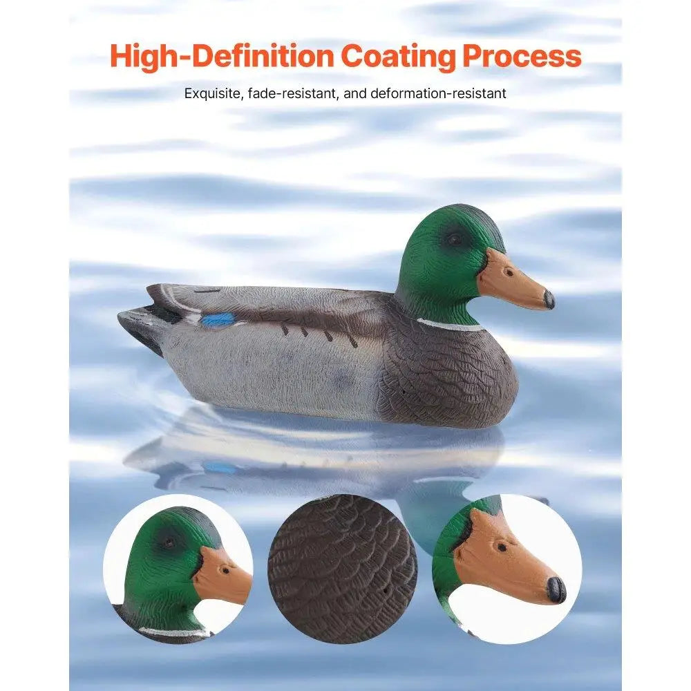 Realistic Floating Teal Duck Decoy Set for  6 Piece Plastic Outdoor Waterfowl Accessory