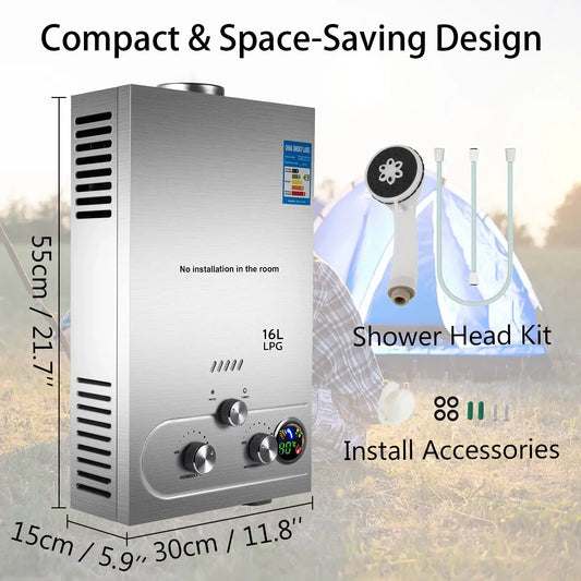 VEVOR Propane Gas Tankless Water Heater for Instant Heating