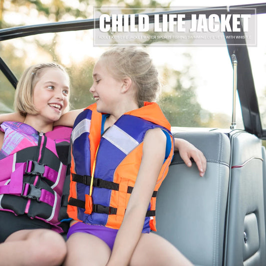 Kids Life Jacket Water Sports Fishing Swimming Boating Life Vest with Whistle