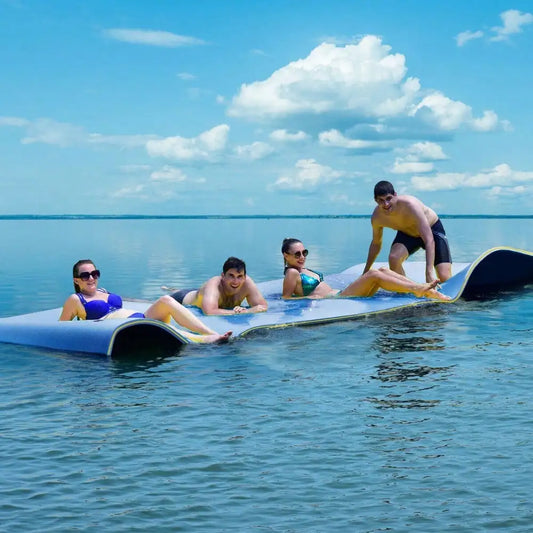 3-Layer Floating Water Pad 12' x 6' Floating Oasis Foam Mat Blue