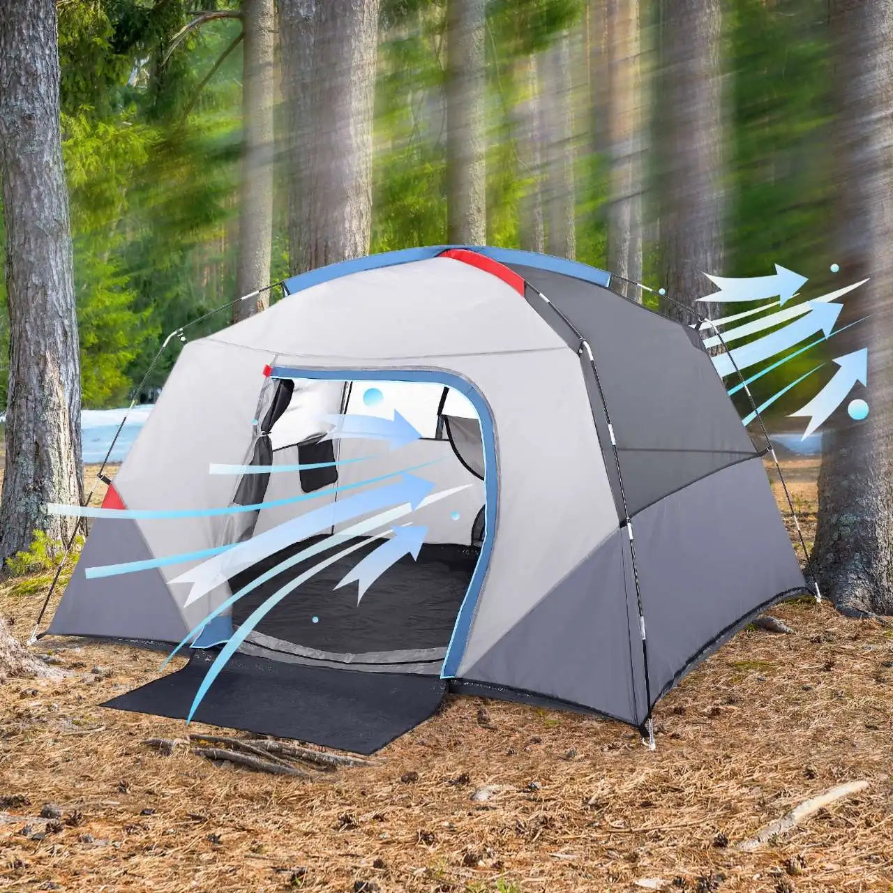 Camping Tent Outdoors Trip Tent Easy Set up Camping Tent 4 Person to 6 Person Sunshade For Hiking Backpacking Traveling Shelter