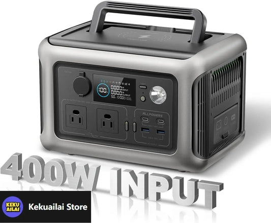 R600 Super-Quiet Portable Power Station, 299Wh 600W LiFePO4 Battery Backup with UPS Function, 400W Max Input