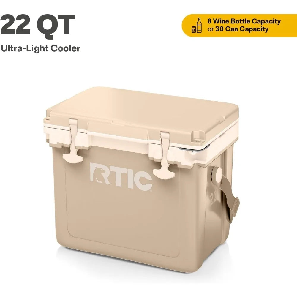 Ultra-Light 22 Quart Hard Cooler Insulated Portable Ice Chest Box for Drink, Beverage, Beach, Camping, Picnic, Fishing, Boat, B