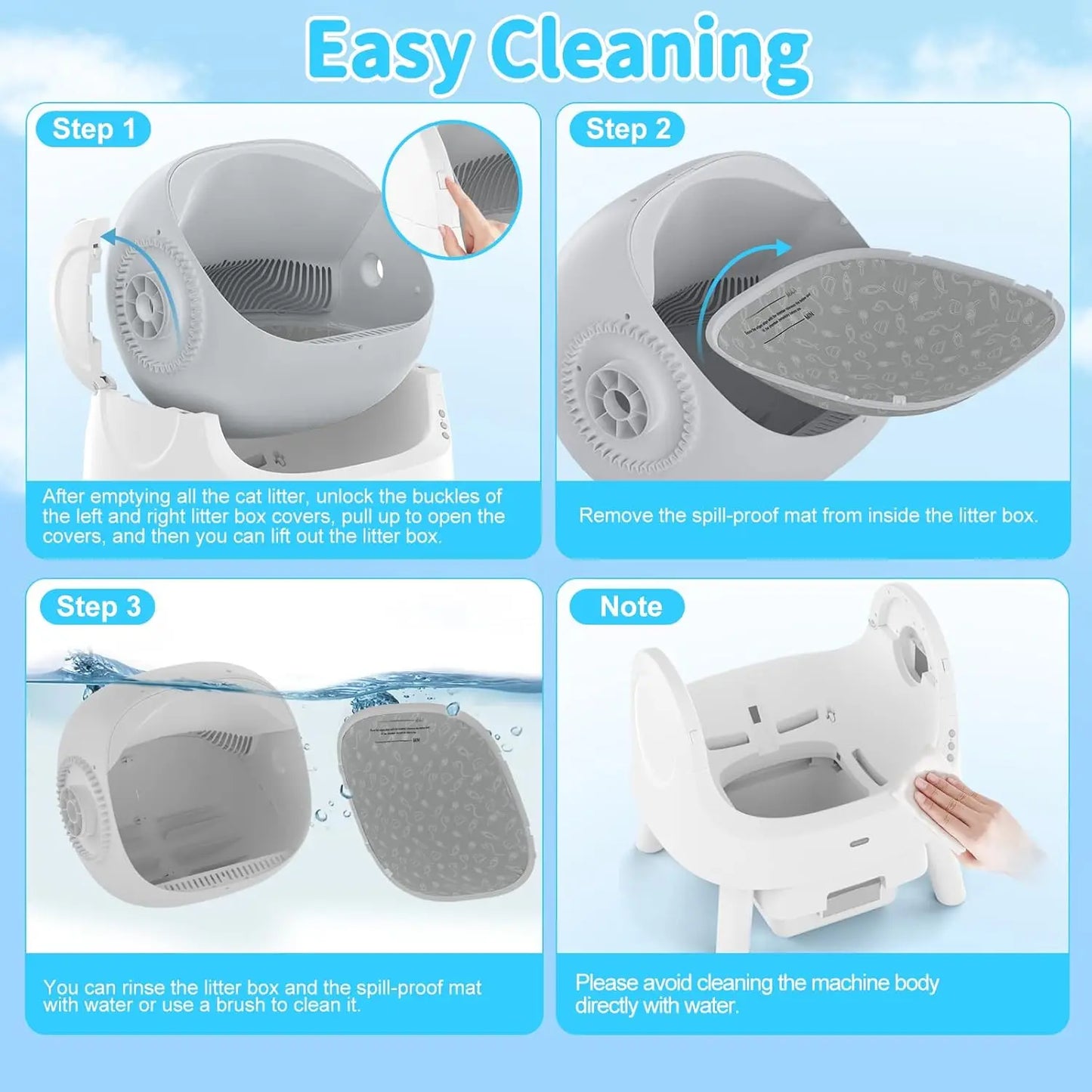 XMSJ Automatic Self Cleaning Cat Litter Box with Safety Design
