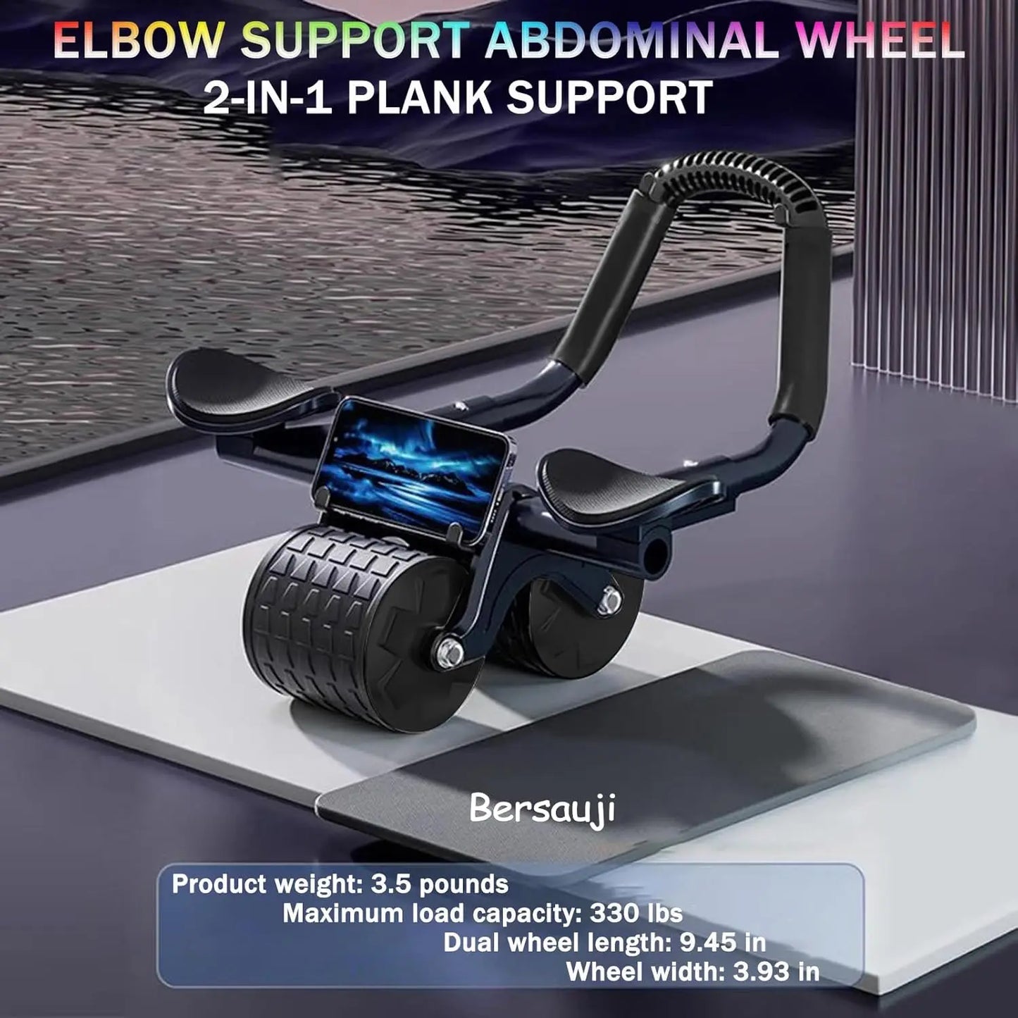 Hign Concerned Ab Roller Wheel With Knee Mat And Timer