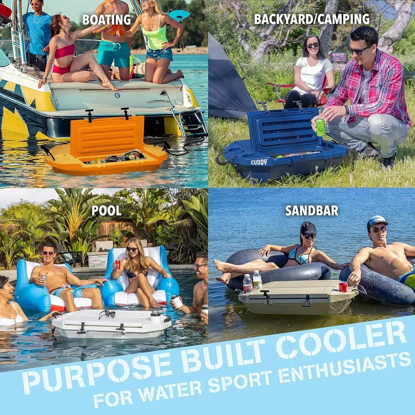 2024 HOT Floating Cooler and Dry Storage Vessel – 40QT – Amphibious Hard Shell Design - Multiple Color Options