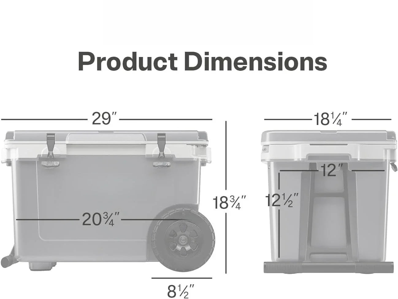 52 Quart Ultra-Light Wheeled Hard Cooler Insulated Portable Ice Chest Box for Beach, Drink, Beverage, Camping, Picnic, Fishing