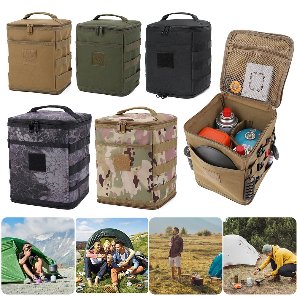 Camping Stove Storage Case Multipurpose Grill Storage Organizer Wear Resistant Large Capacity Outdoor Utensils Storage