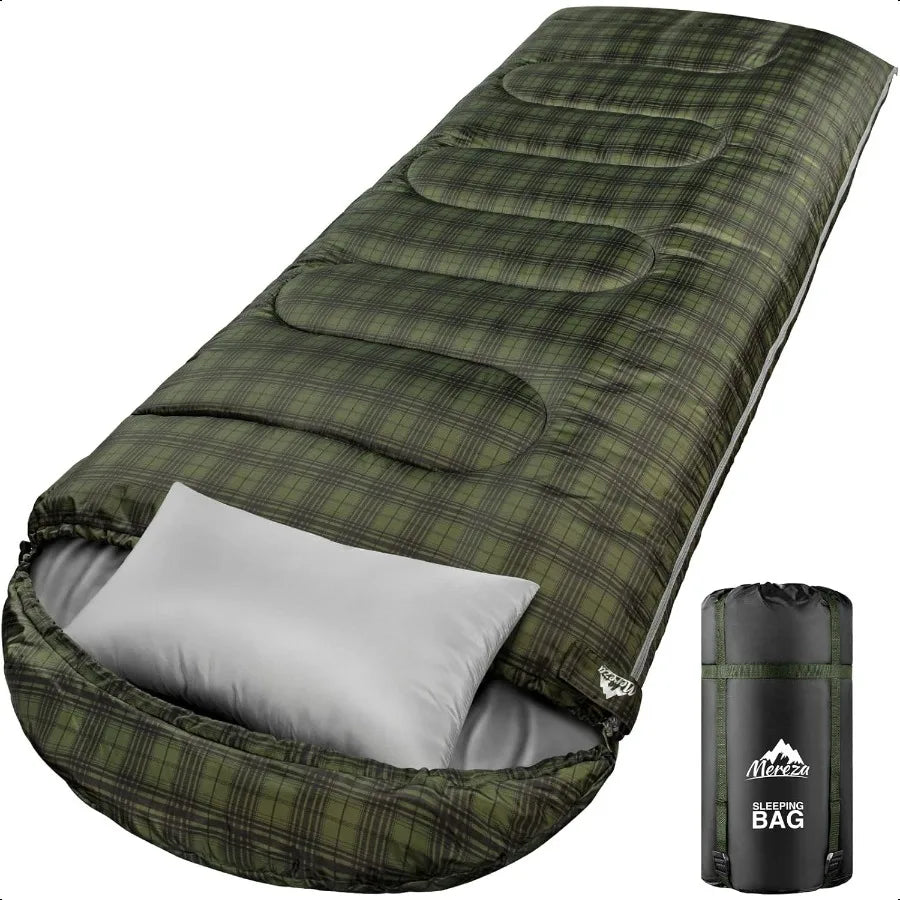 Adult 0 Degree Winter Sleeping Bag with Pillow for Camping