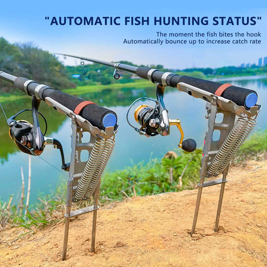 35*17cm Stainless Steel Fishing Rod Stand Holder Bracket Automatic Spring Dismantle Rod Holders for All Fishing Rods