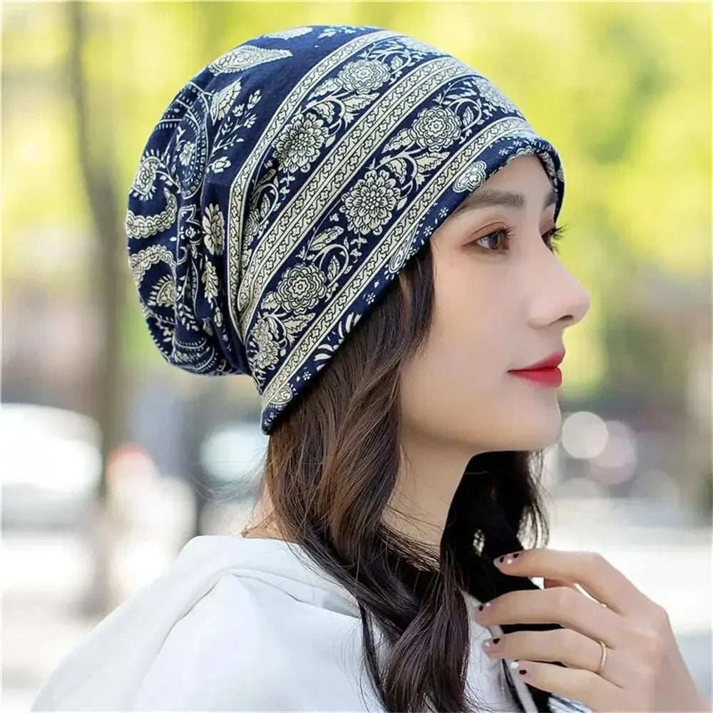 CN Women Knit Beanie Cap 2 Way Wear Bonnet WinterHat