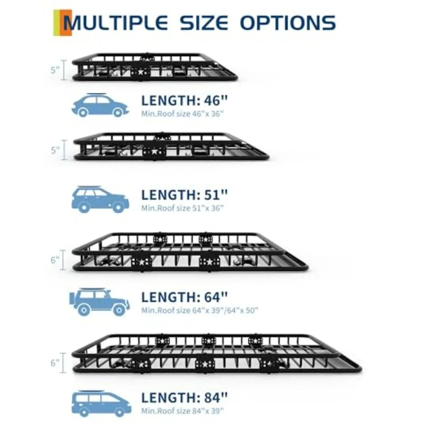 Hign-concerned Universal Roof Rack Carrier Basket 200 Lb Capacity