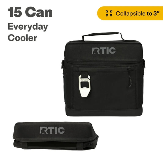 15 Can Soft Cooler 16qt Collapsible Insulated Polyester with Bottle Opener Multiple Storage Pockets Packable Design Waterproof