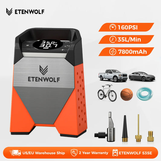 Etenwolf Zephyr S3C Portable Air Compressor for Cars and Bikes