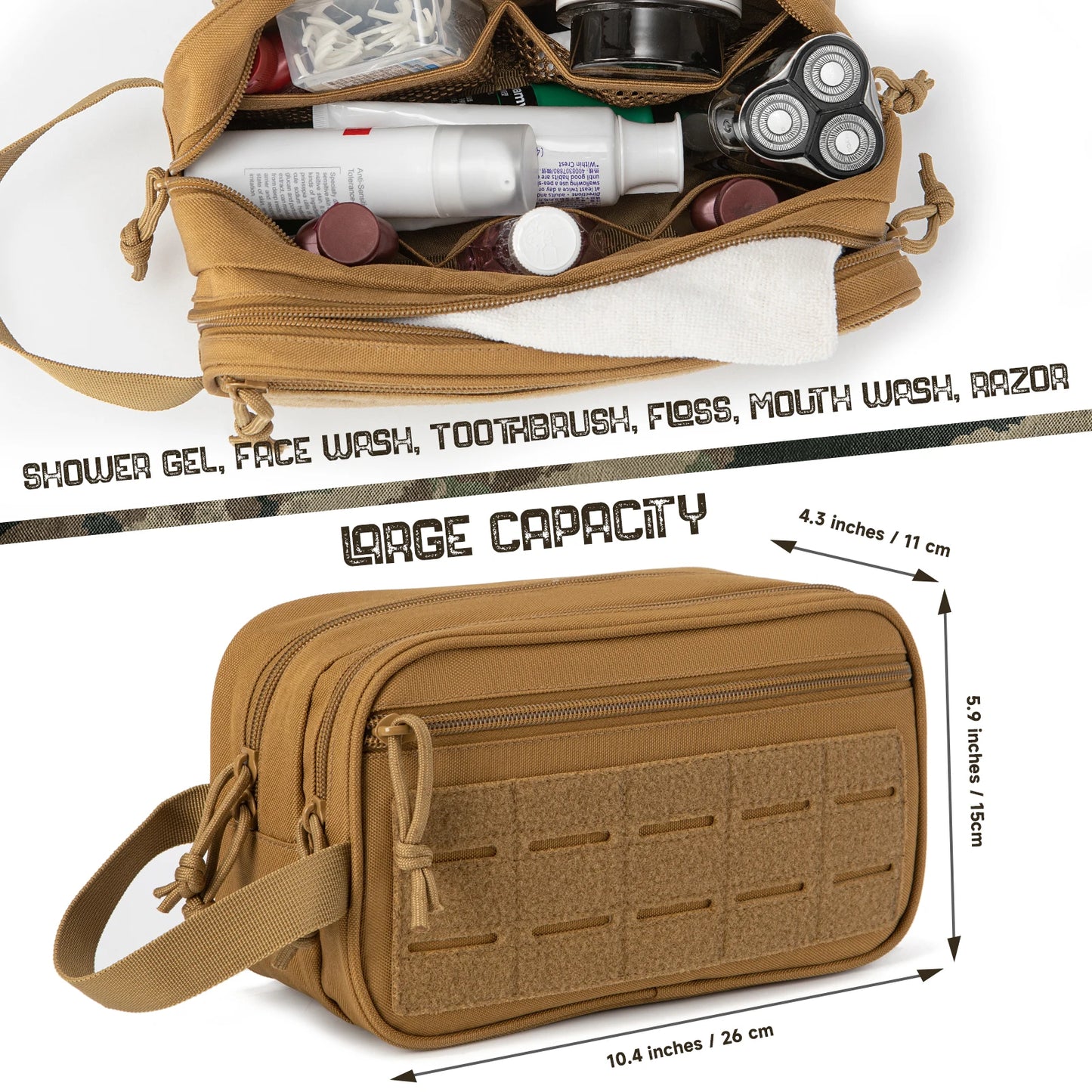 Men's Tactical Toiletry Bag, Hygiene Bag, EDC Tool, Soft Pouches, Small Toiletry Bag, Men's Shaving Kit, Travel Shower Bag