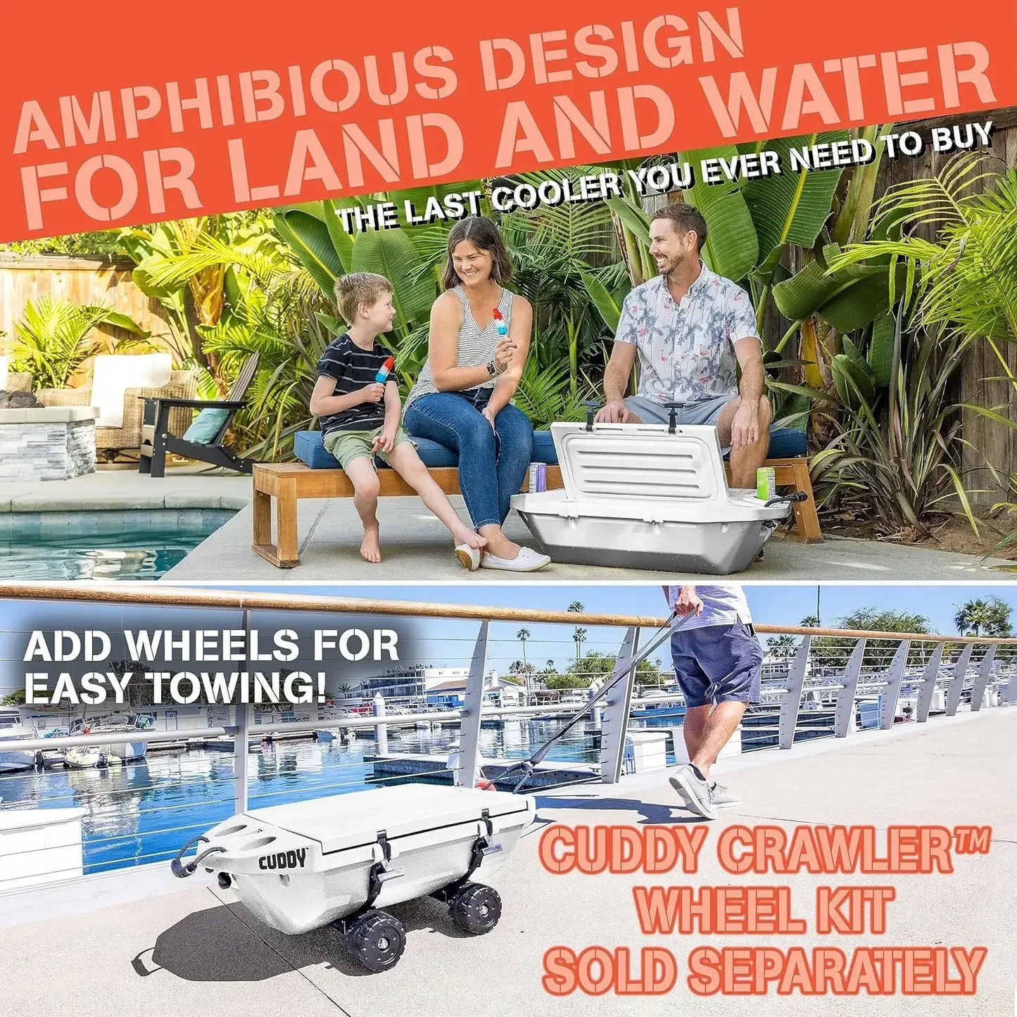 2024 HOT Floating Cooler and Dry Storage Vessel – 40QT – Amphibious Hard Shell Design - Multiple Color Options