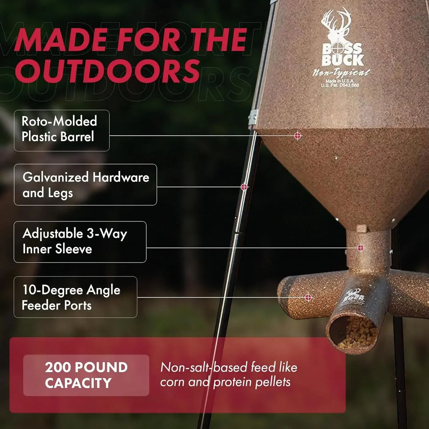 Durable Deer Feeder Gravity Feed System for Hunting Adventures