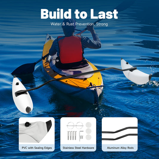 Kayak Canoe Outrigger Stabilizer PVC Inflatable Pontoon Fishing Float Tube Kit