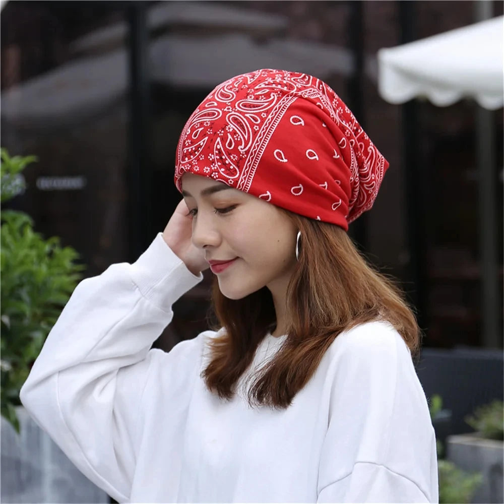 CN Women Knit Beanie Cap 2 Way Wear Bonnet WinterHat