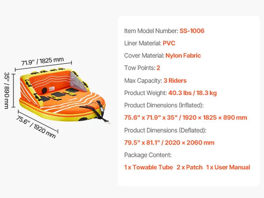 Outdoor Adventures Hub SucceBuy Towable Tube for Boating